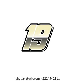 Einfache Racing-Startnummer 19-Vektorvorlage