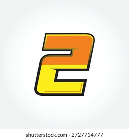 Simple Racing Start Number 2 Vector Template