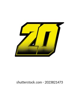 Simple Racing Start Number 20 Vector Template