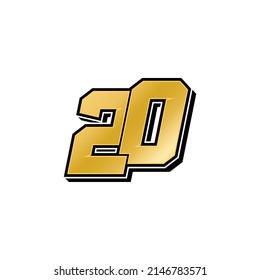 Simple Racing Start Number 20 Vector Template