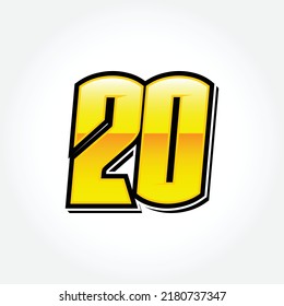 Simple Racing Start Number 20 Vector Template