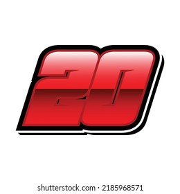 Simple Racing Start Number 20 Vector Template