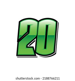 Simple Racing Start Number 20 Vector Template