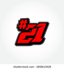 Simple Racing Start Number 21 Vector Template