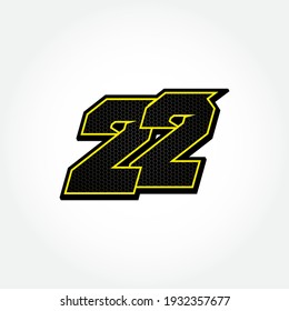 Simple Racing Start Number 22 Vector Template