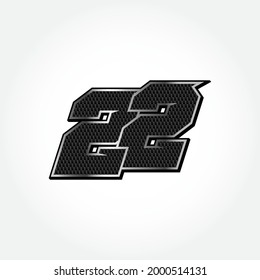 Simple Racing Start Number 22 Vector Template