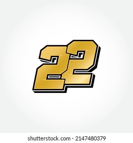 Simple Racing Start Number 22 Vector Template