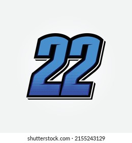 Simple Racing Start Number 22 Vector Template