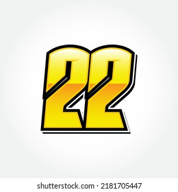 Simple Racing Start Number 22 Vector Template