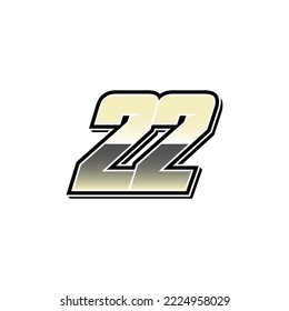 Einfache Racing-Startnummer 22-Vektorvorlage