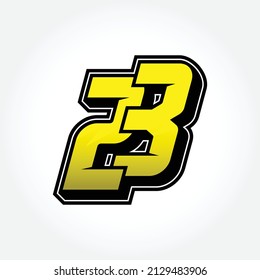 Simple Racing Start Number 23 Vector Template