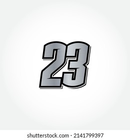 
Simple Racing Start Number 23 Vector Template