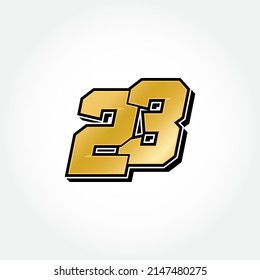 Simple Racing Start Number 23 Vector Template