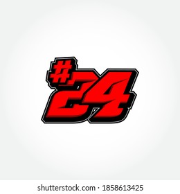 Simple Racing Start Number 24 Vector Template
