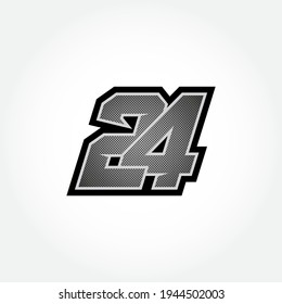 Simple Racing Start Number 24 Vector Template