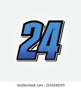 Simple Racing Start Number 24 Vector Template