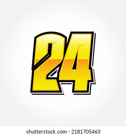 Simple Racing Start Number 24 Vector Template