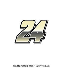 Simple Racing Start Number 24 Vector Template