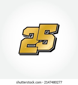 Simple Racing Start Number 25 Vector Template