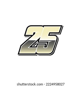 Simple Racing Start Number 25 Vector Template