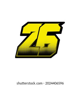 Simple Racing Start Number 26 Vector Stock Vector (Royalty Free ...