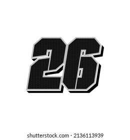 Einfache Racing-Startnummer 26-Vektorvorlage