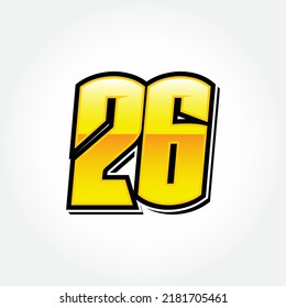 Simple Racing Start Number 26 Vector Template