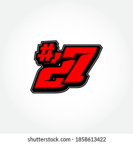Simple Racing Start Number 27 Vector Template