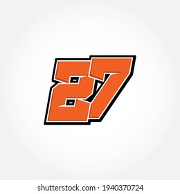 Simple Racing Start Number 27 Vector Template
