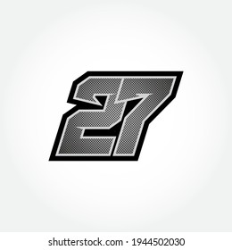 Simple Racing Start Number 27 Vector Template