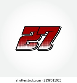 Simple Racing Start Number 27 Vector Template