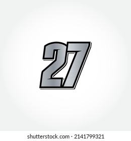 
Simple Racing Start Number 27 Vector Template