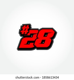 Simple Racing Start Number 28 Vector Template