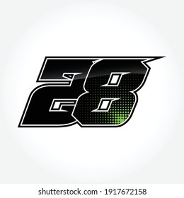 Simple Racing Start Number 28 Vector Template