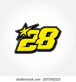 Simple Racing Start Number 28 Vector Template