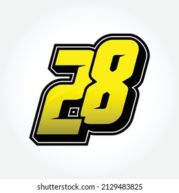 Simple Racing Start Number 28 Vector Template