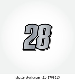 
Simple Racing Start Number 28 Vector Template