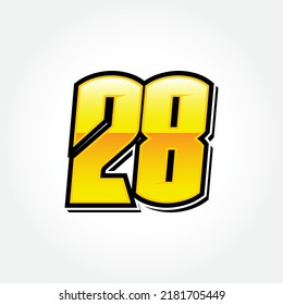 Simple Racing Start Number 28 Vector Template