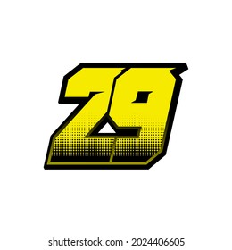 Simple Racing Start Number 29 Vector Template