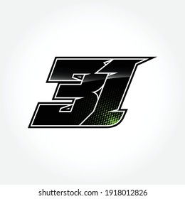 Simple Racing Start Number 31 Vector Template