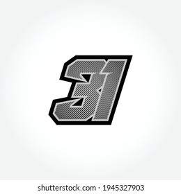 Simple Racing Start Number 31 Vector Template