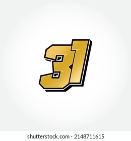 Simple Racing Start Number 31 Vector Template