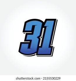 Simple Racing Start Number 31 Vector Template