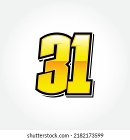 Simple Racing Start Number 31 Vector Template