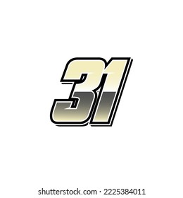 Simple Racing Start Number 31 Vector Template