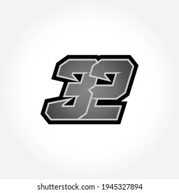 Simple Racing Start Number 32 Vector Template