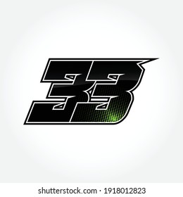 Simple Racing Start Number 33 Vector Template