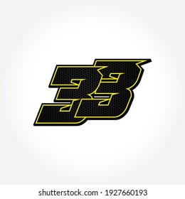 Simple Racing Start Number 33 Vector Template