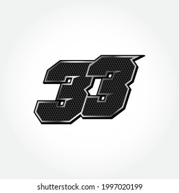Einfache Racing-Startnummer 33-Vektorvorlage