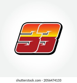 Simple Racing Start Number 33 Vector Template